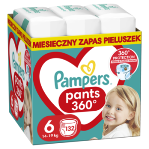 PAMPERS Pants 360 pieluchomajtki rozm6 14 19kg 132 szt