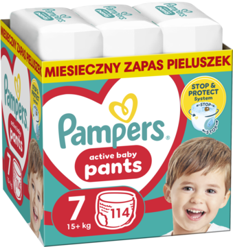 PAMPERS Pants pieluchomajtki rozm7 15kg 114 szt