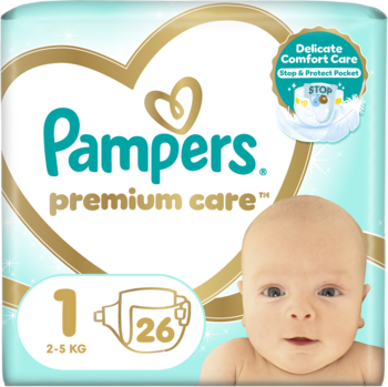 PAMPERS Premium Care pieluchy rozm1 2 5kg 26 szt